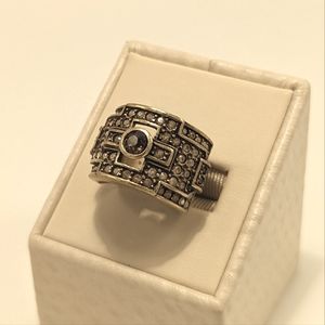 Heidi Daus Gold Plated Ring with "Chocolate Diamond" CZ Stones